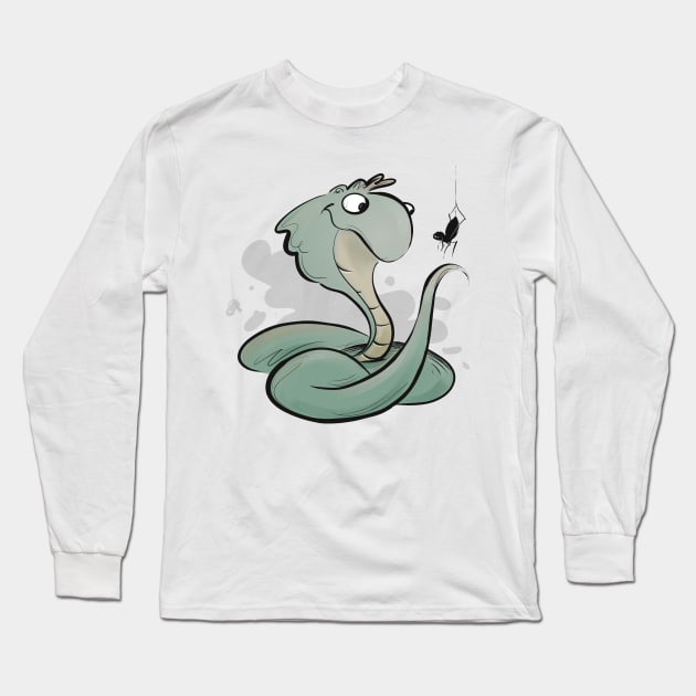 Spider & Snake Hanging Out Long Sleeve T-Shirt by Jason's Doodles